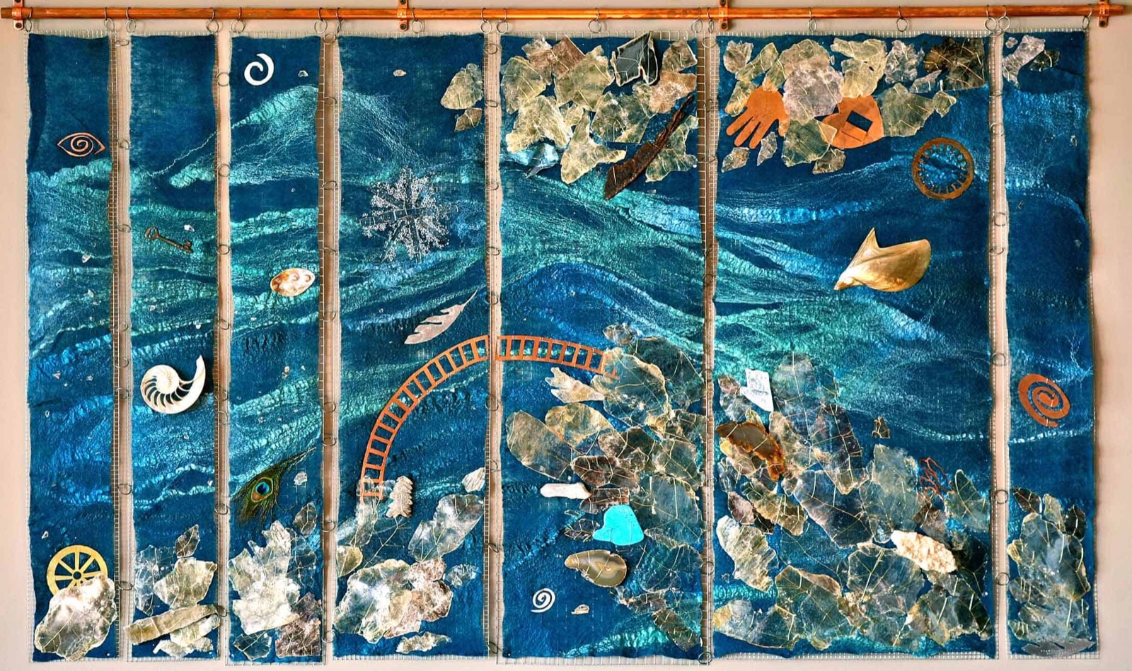 Universal Dream, felted fiber mixed media artwork by Paula Bowers