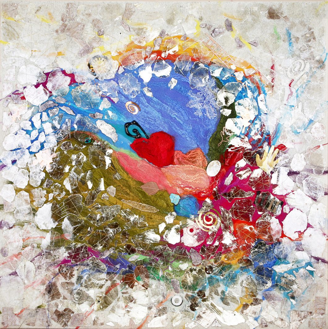 Joy by Paula Bowers, felted fiber artwork in vibrant color
