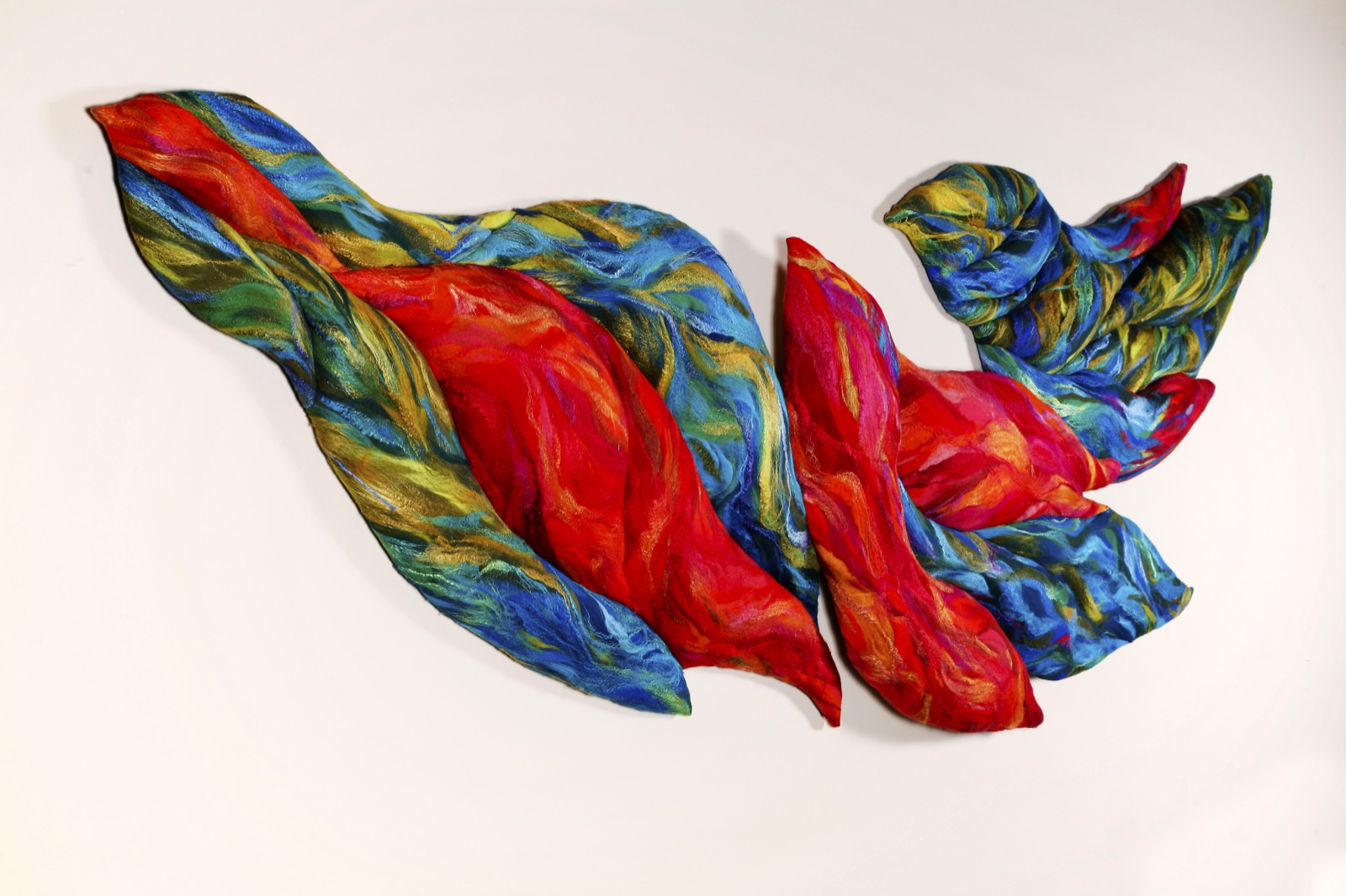 Come Fly With Me by Paula Bowers, felted fiber artwork detail