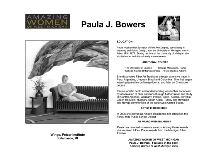 Paula J. Bowers artist biography, education and awards