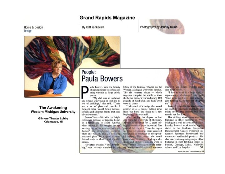 Paula Bowers featured press page